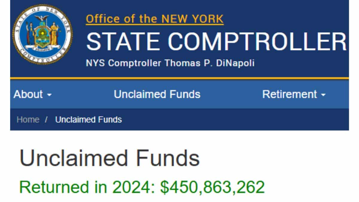 Unclaimed funds New York 17 billion