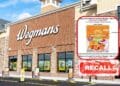 Wegmans chicken nuggets recall due to bone fragments. Image of a Wegmans store with a recall alert and affected product details