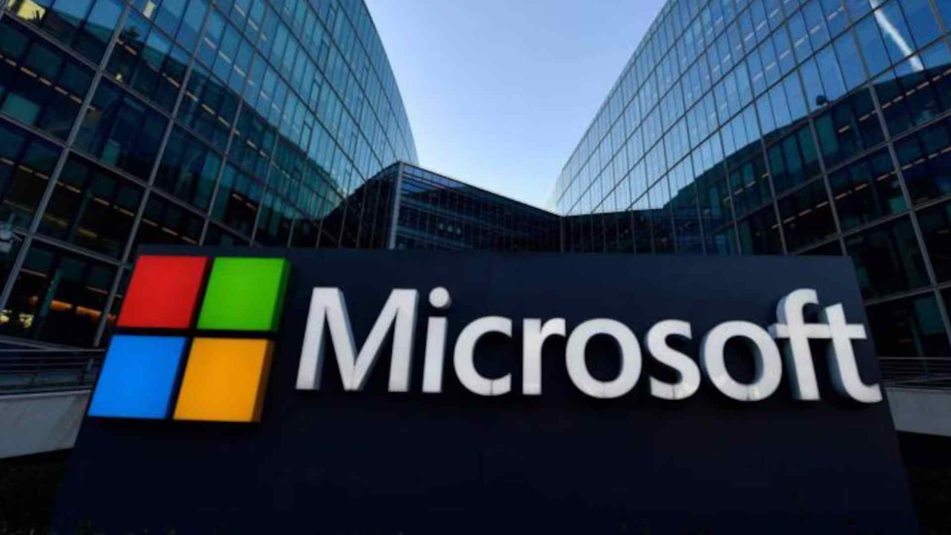 Microsoft headquarters sign between glass towers amid surprise office rebrand that puzzles users