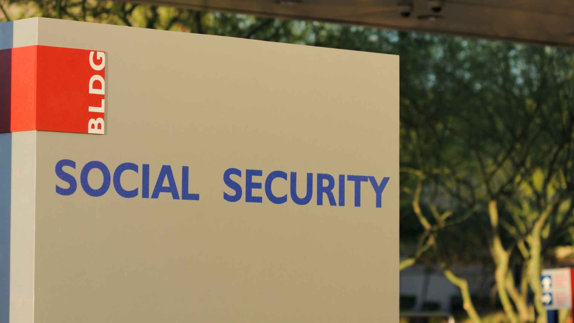 Social Security office sign outside a building entrance