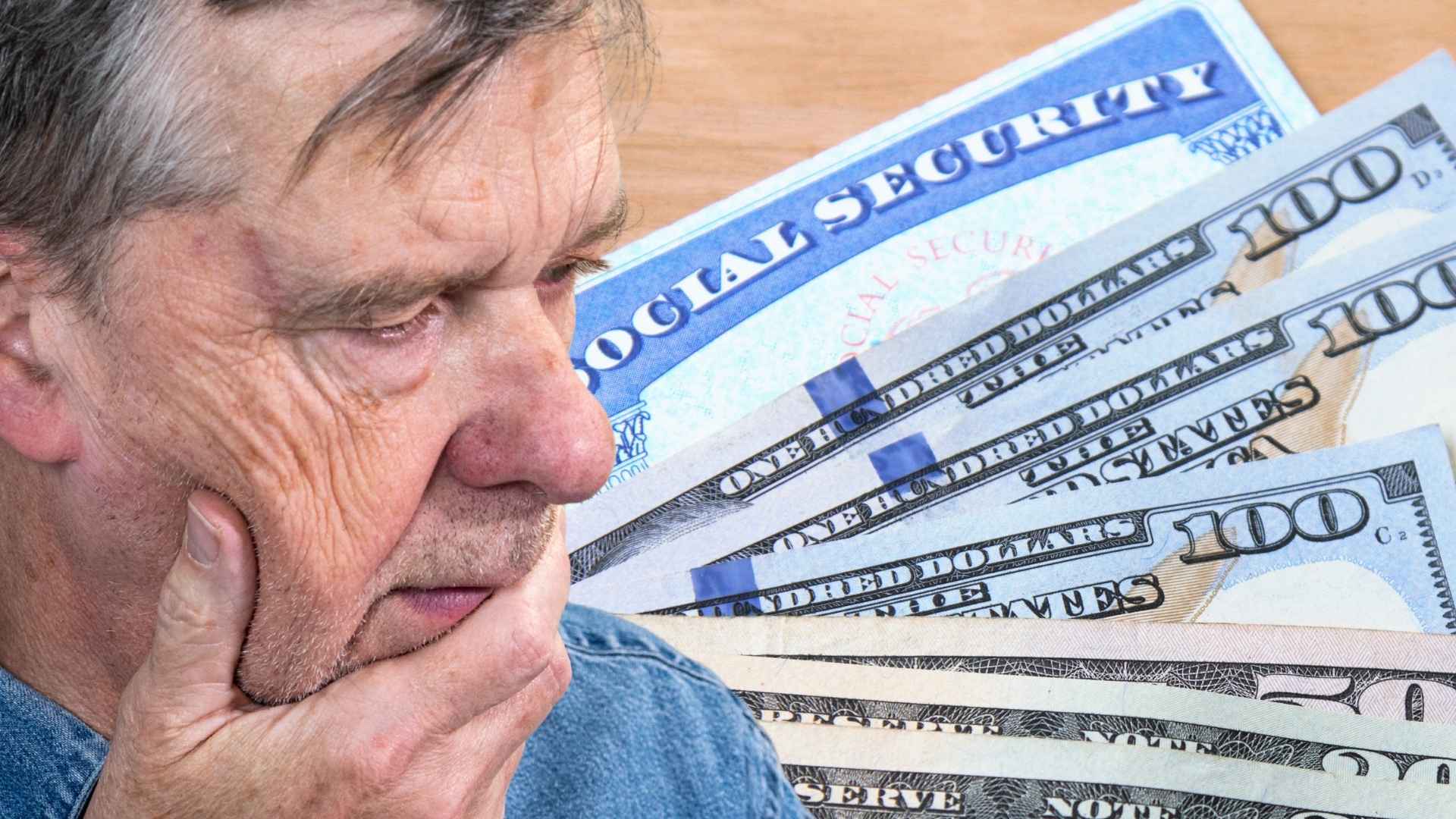 Worried retired man thinking about potential Social Security benefit reductions affecting dual-income couples in the US