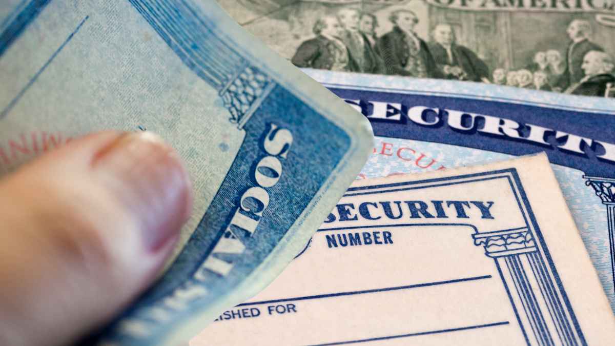 Close-up image of Social Security cards and money representing payments to US retirees in July 2025
