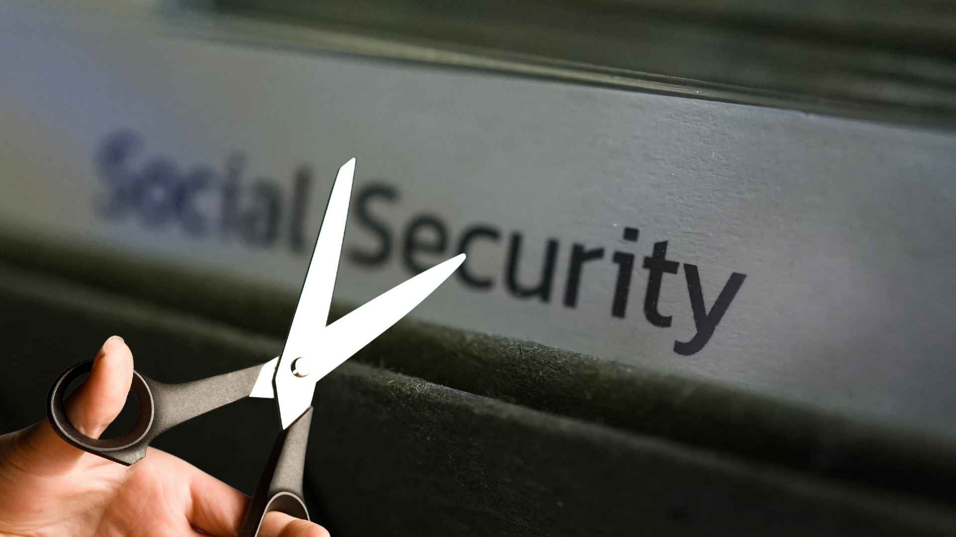 Hand holding scissors representing potential Social Security benefit cuts affecting younger workers