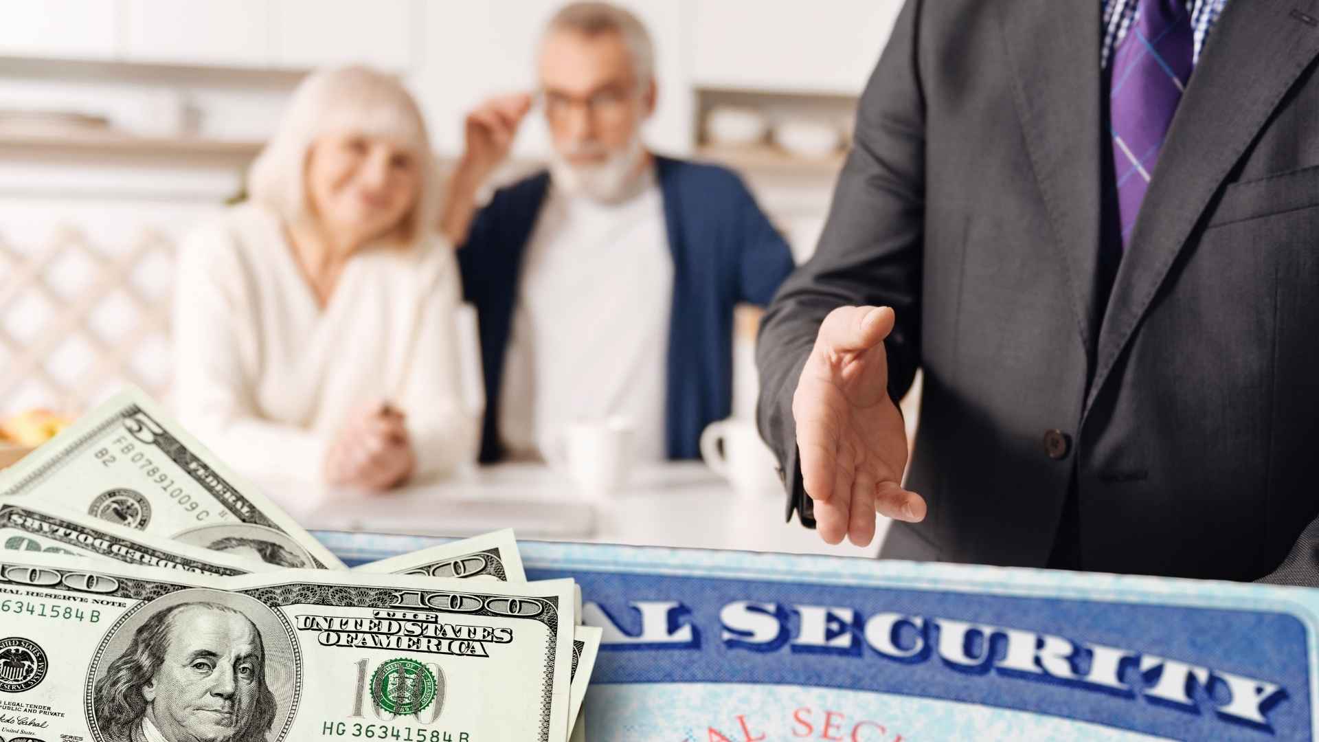 Older couple listening to financial advisor discuss changes in Social Security retirement age and early benefit reductions