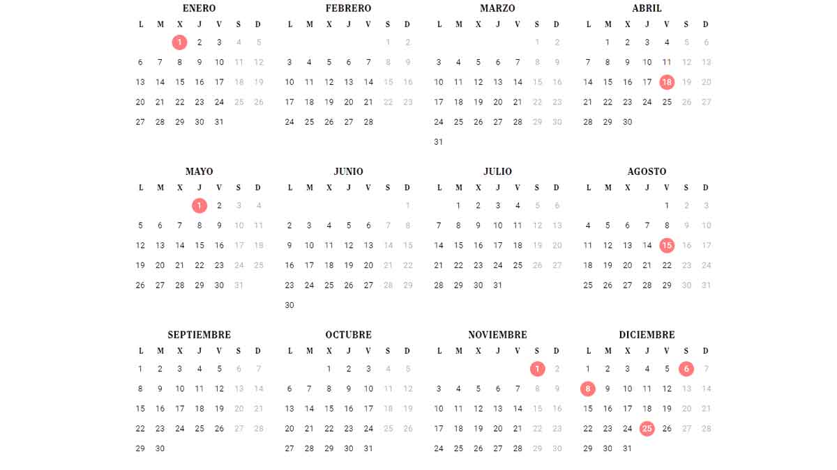 Calendario laboral 2025 España