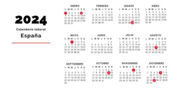 Calendario con los festivos del puente de diciembre