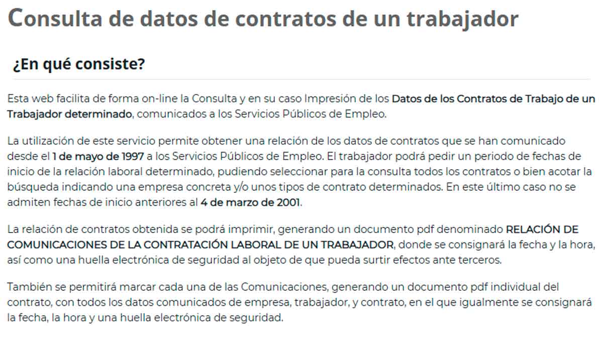 Como obtener una copia del contrato de trabajo a través del SEPE.