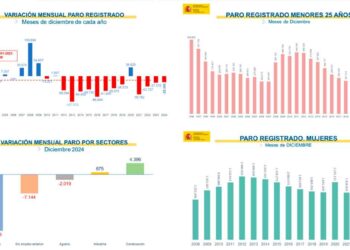 Tasa de paro mes de diciembre, por edad, sexo y regiones.