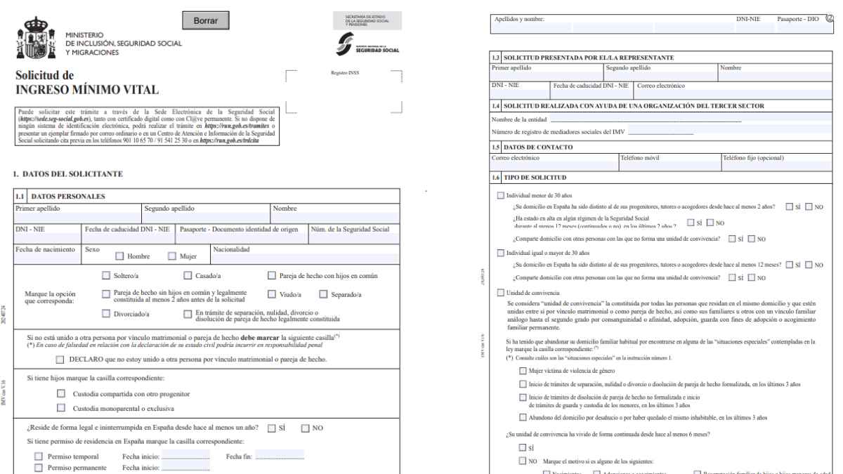 Gráfico informativo del Ingreso Mínimo Vital 2025 mostrando las nuevas cuantías según la unidad de convivencia y sus requisitos principales.