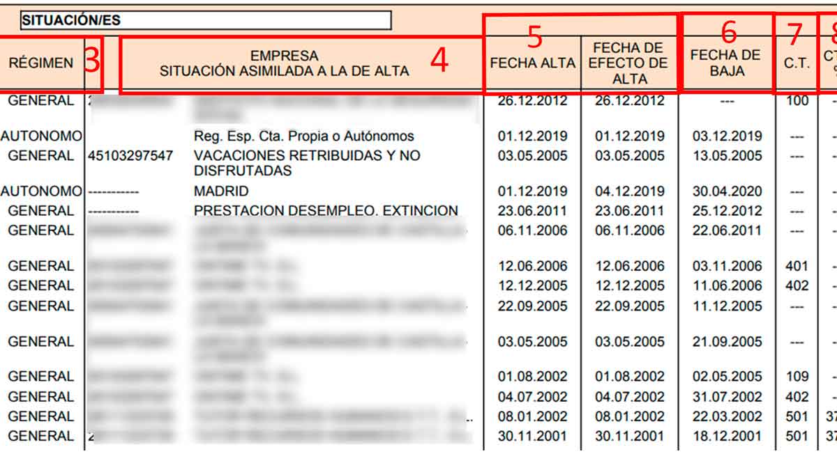 Cómo descargar el informe de la vida laboral.