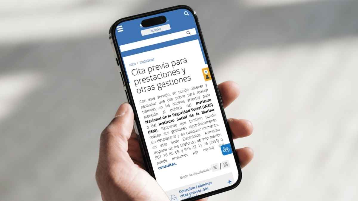 Pedir cita previa en la Seguridad Social.