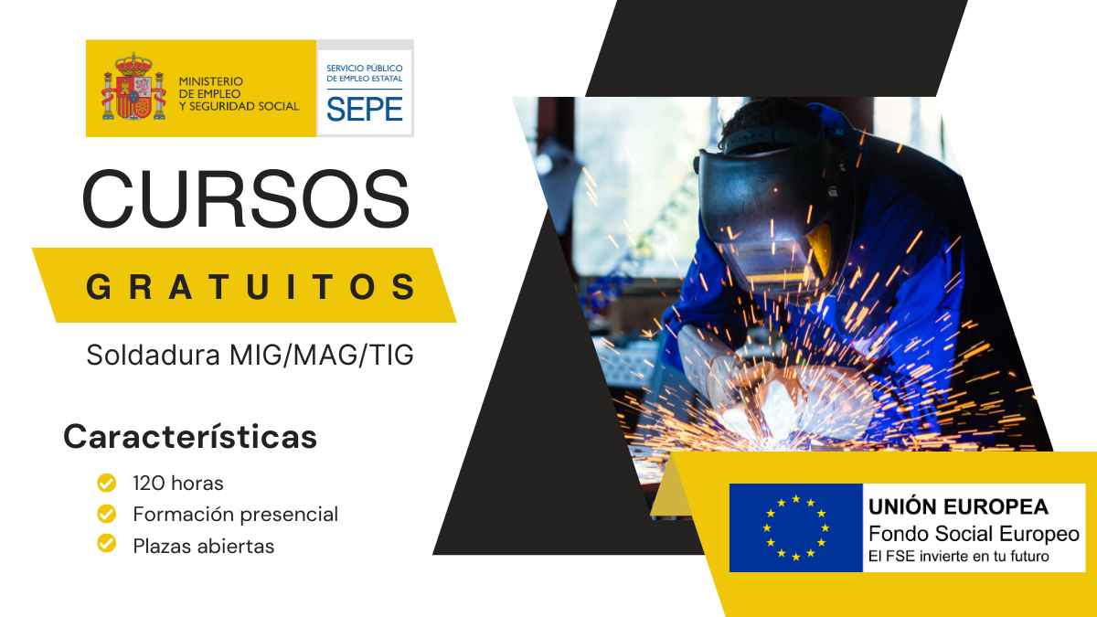 nuevos cursos gratuitos sepe titulación oficial soldadura mig mag tig plazas abiertas