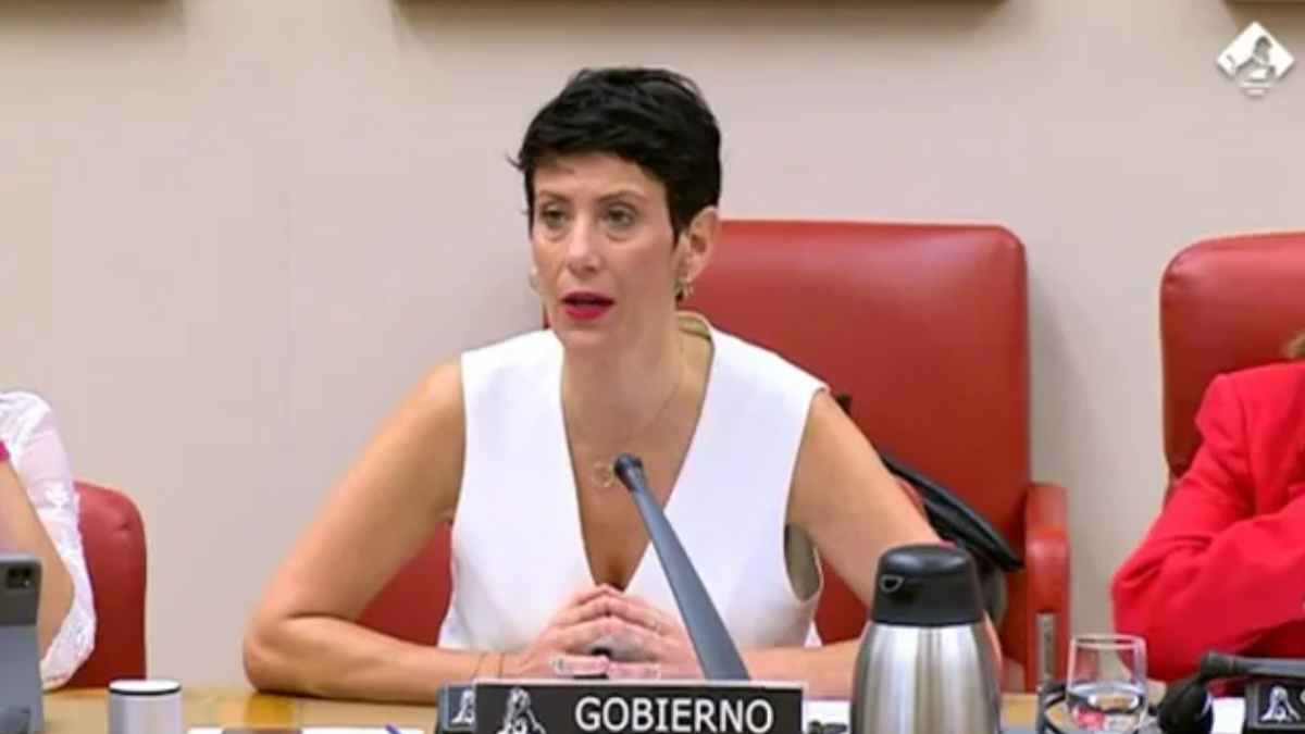 Elma Saiz Delgado, ministra de Seguridad Social explicando en el Congreso la jubilación anticipada por mili