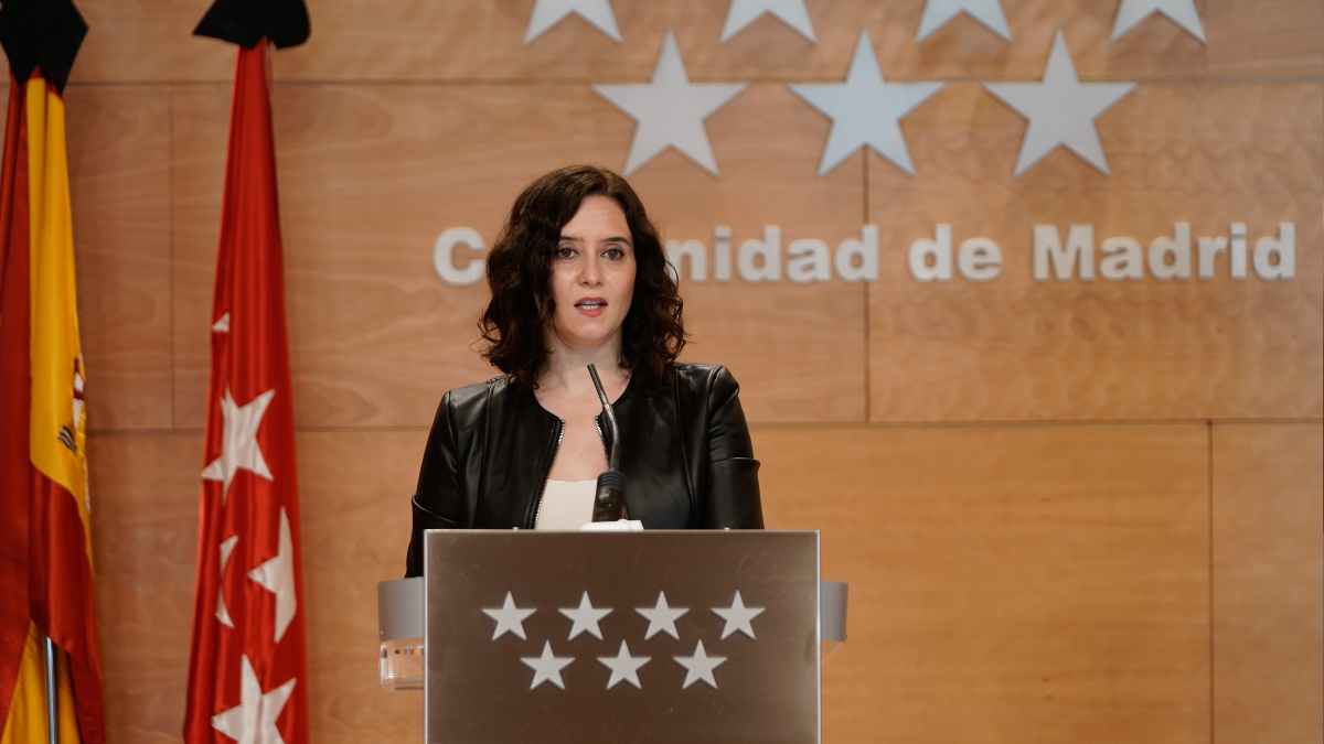 Isabel Natividad Díaz Ayuso, Presidenta de la Comunidad de Madrid, en rueda de prensa sobre devolución del Impuesto de Sucesiones