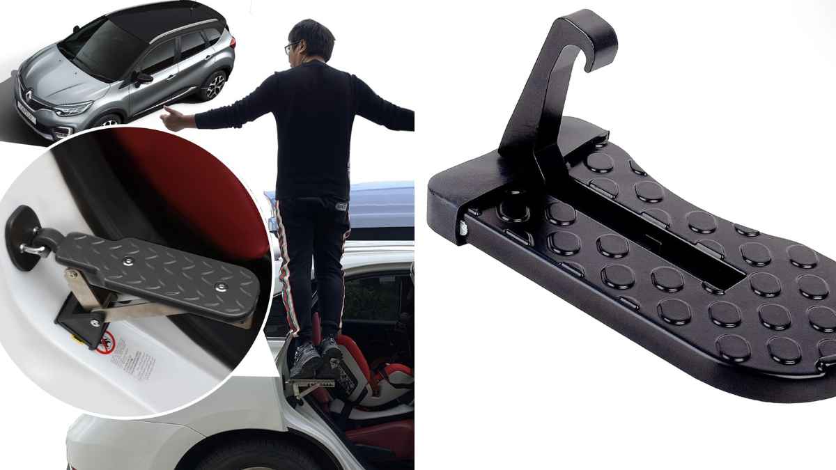 Peldaño de coche accesible para techo, enganchado en la anilla cuadrada, ideal para subir al techo de vehículos altos.