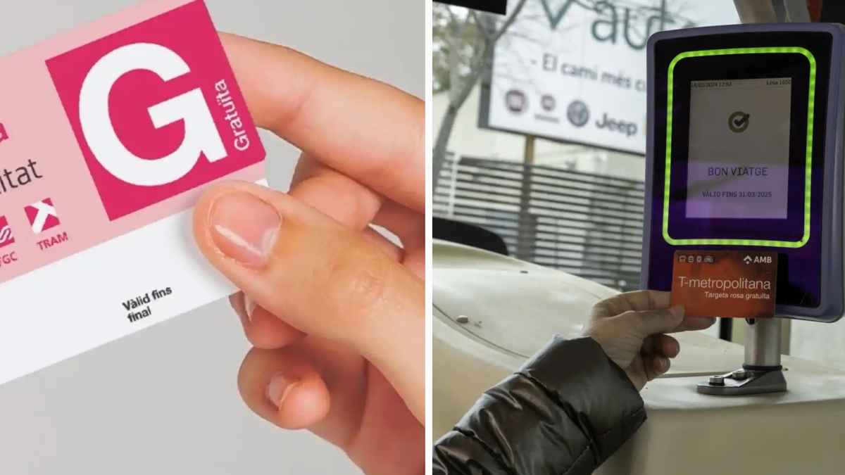 Tarjeta rosa antigua y nueva T-Metropolitana roja del metro de Barcelona para mayores de 60 años
