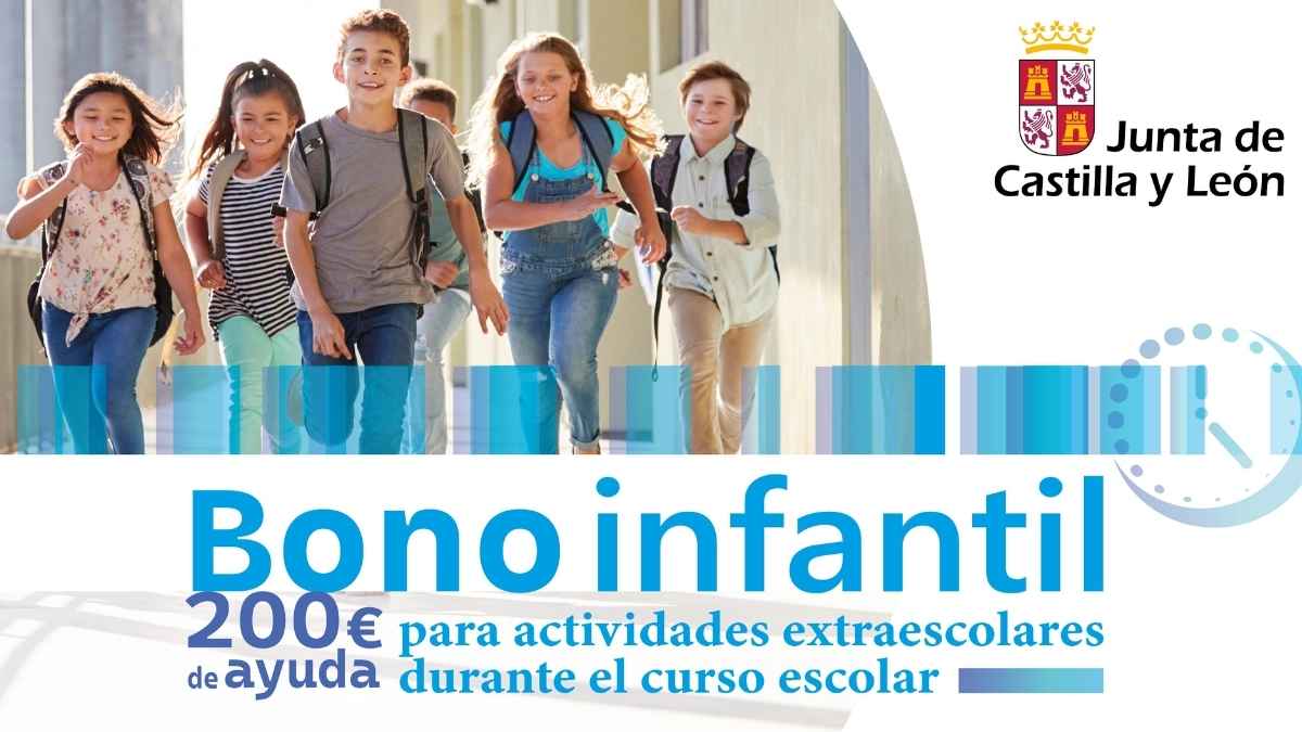 Niños felices beneficiarios del Bono Infantil de 200 euros para actividades extraescolares en Castilla y León