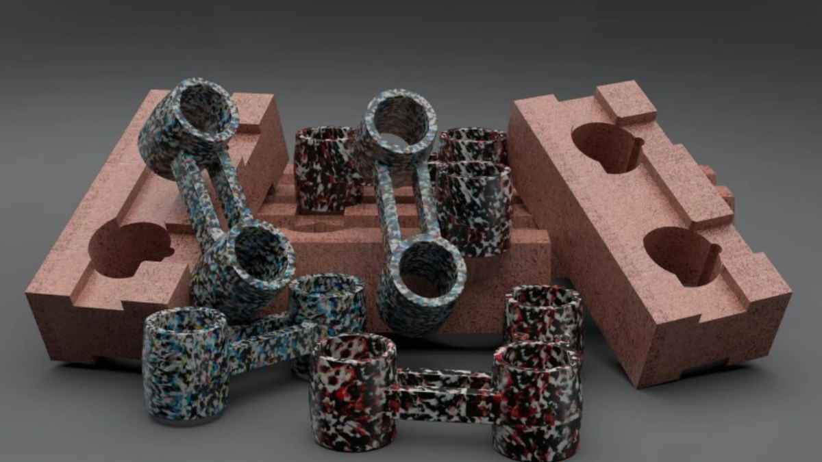 Conectores Linko de plástico reciclado uniendo ladrillos sin cemento