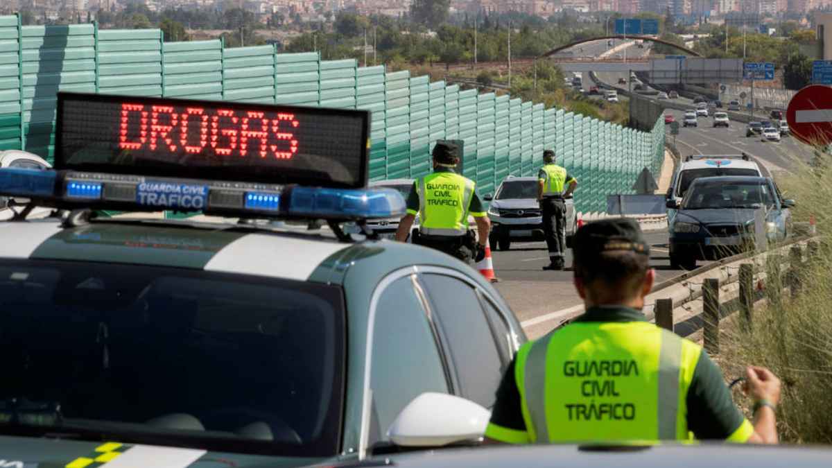 Control antidrogas de la Guardia Civil que podría dar falso positivo por medicamentos.
