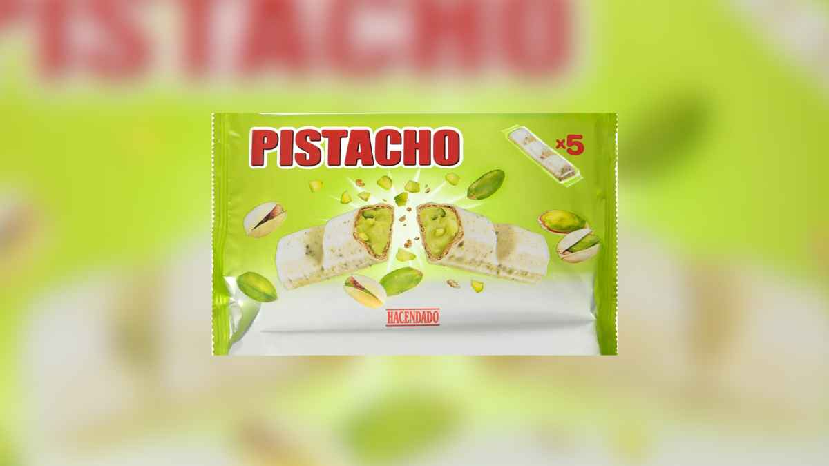 Chocolate blanco con pistacho y masa filo Hacendado de Mercadona 1,95 euros