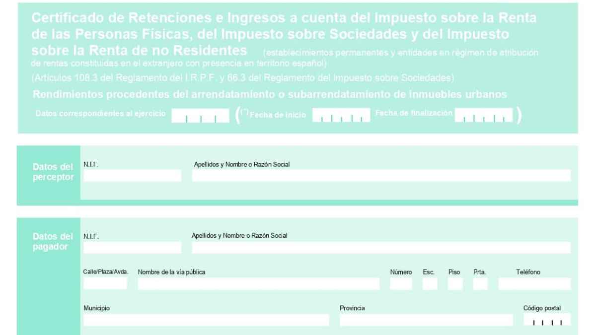 Ejemplo de certificado de retenciones IRPF de la Seguridad Social en PDF