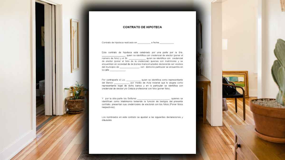 Contrato de hipoteca firmado en una vivienda recién comprada