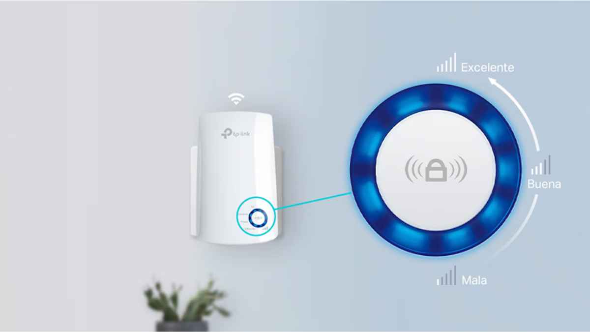 Repetidor wifi TP-Link N300 con LEDs de cobertura mejorando la señal doméstica por solo 15 euros