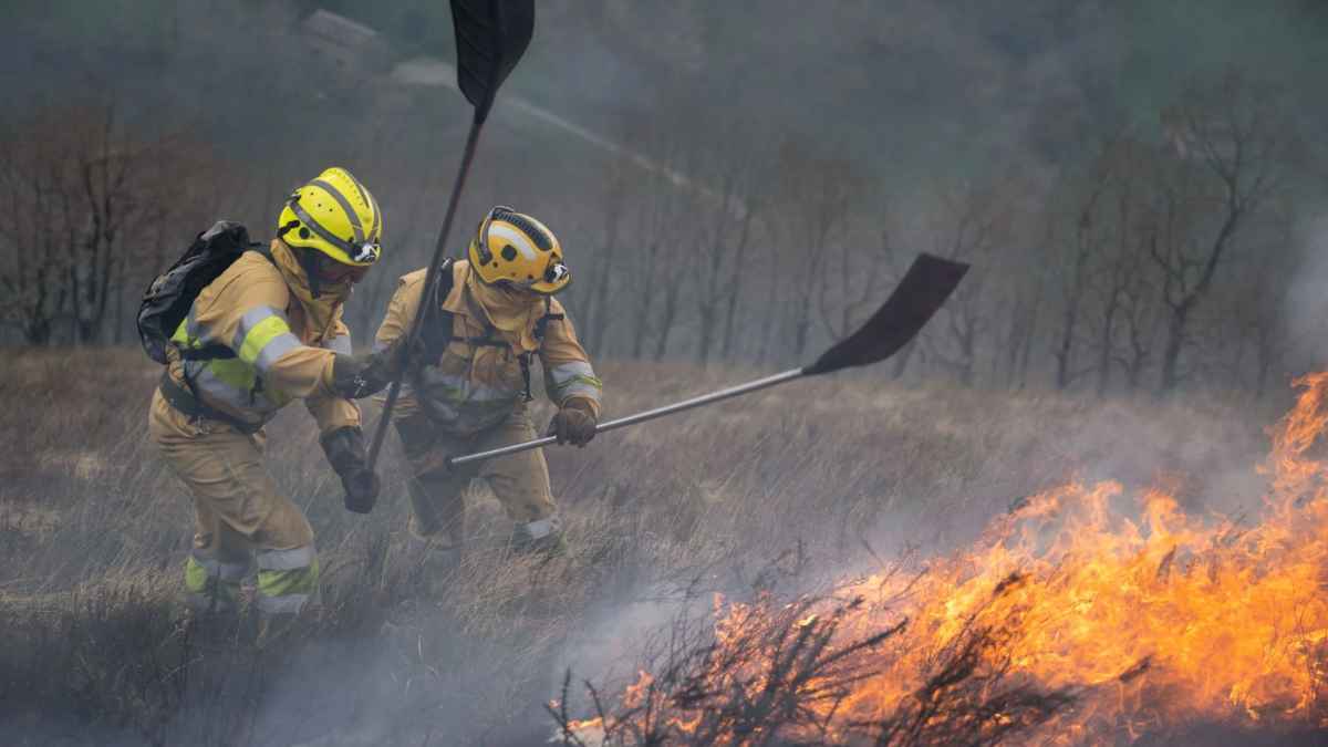 bomberos forestales apagando incendio y jubilación anticipada sin perder pensión