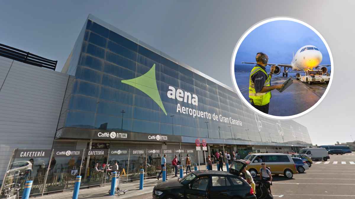 Agentes de rampa en el Aeropuerto de Gran Canaria con Groundforce