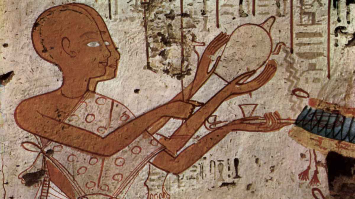 Pintura egipcia que representa la cerveza en Deir el-Medina, primera huelga laboral de la historia en 1152 a.C.