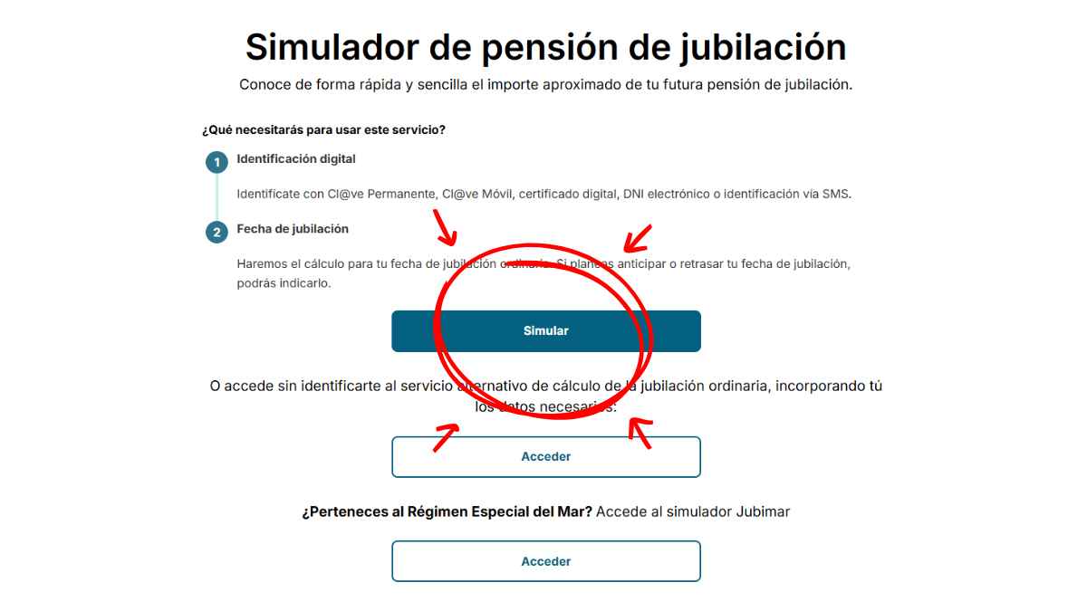 Simulador pensión de jubilación Seguridad Social para calcular prestación