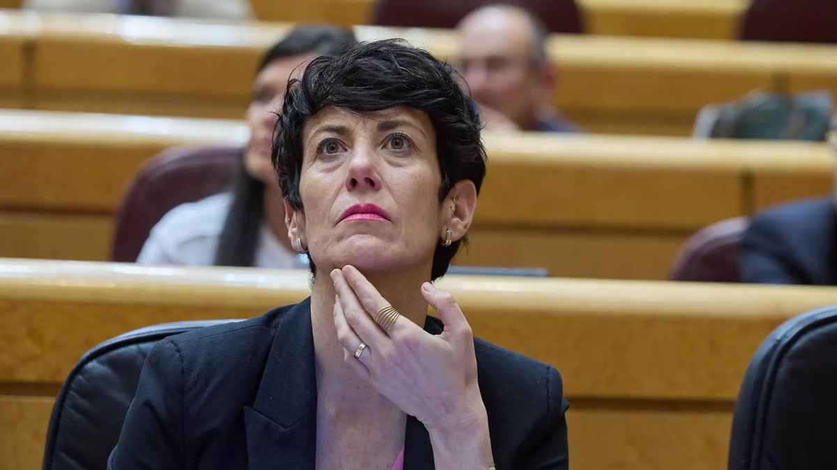 Elma Saiz durante una sesión parlamentaria