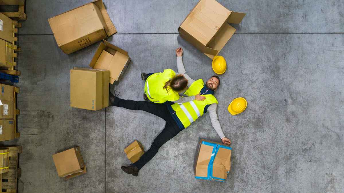 Trabajador accidentado en un almacén tras caída con cajas durante su jornada laboral