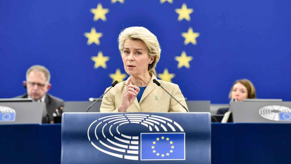 Representante de la Comisión Europea en el Parlamento Europeo durante una intervención sobre pensiones