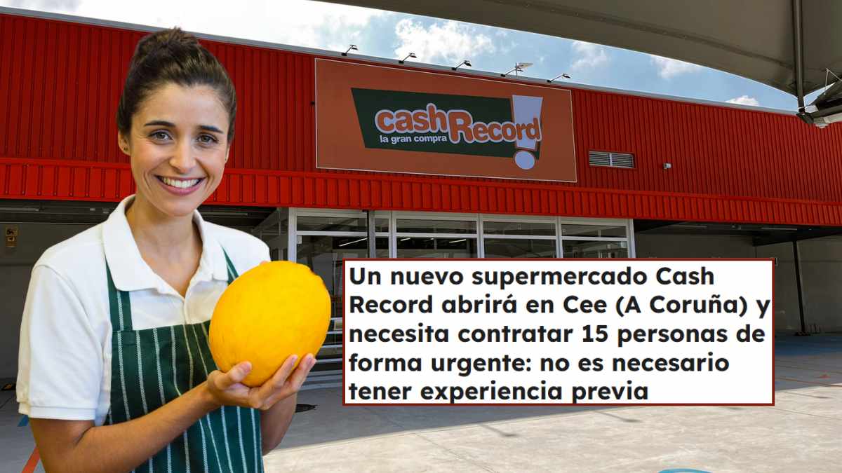 Fachada del nuevo supermercado Cash Record en Cee (A Coruña) que ofrece 15 puestos de trabajo sin experiencia previa.