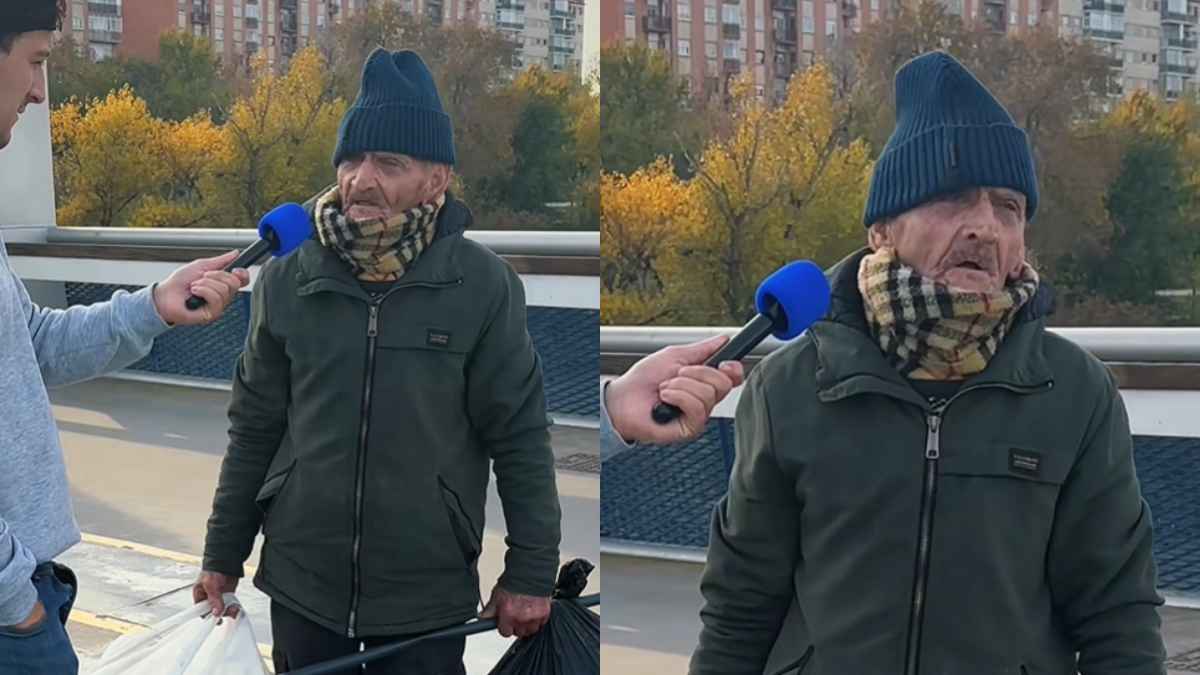 Anciano recogiendo latas en Aragón debido a una pensión insuficiente