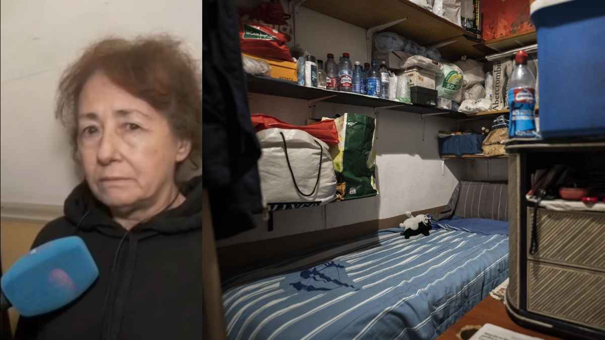Mujer viviendo en un trastero adaptado como vivienda por falta de recursos