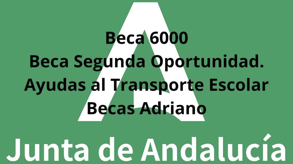 Becas 6000, Segunda Oportunidad y Adriano de la Junta de Andalucía para familias con rentas bajas
