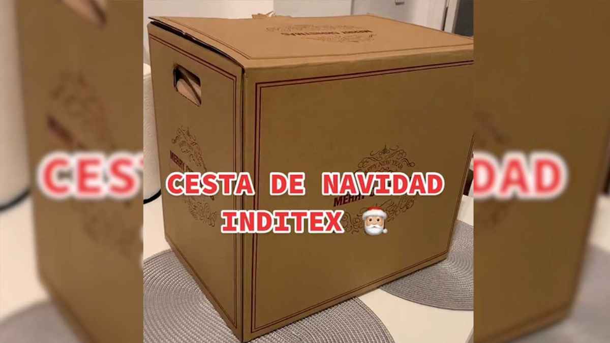 Caja de la cesta de Navidad de Inditex 2025 entregada a los trabajadores