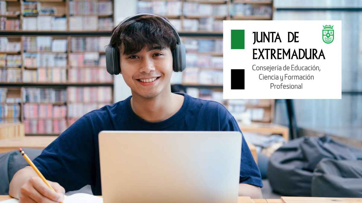Estudiante realizando formación profesional online subvencionada por la Junta de Extremadura