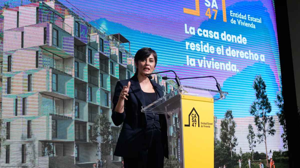 Presentación de Casa 47 durante el anuncio del Gobierno sobre vivienda asequible
