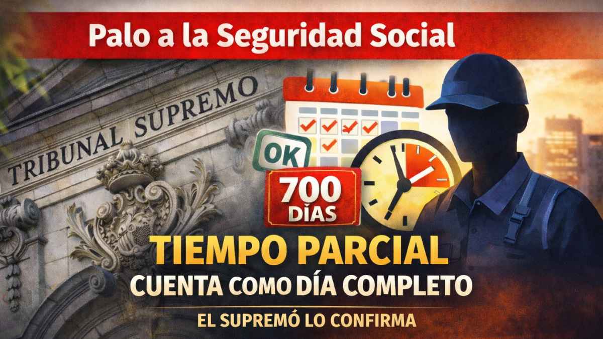 Tribunal Supremo avala que los días trabajados a tiempo parcial cuenten como completos para la jubilación anticipada