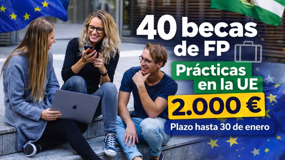 40 becas de FP de 2.000 euros para prácticas en empresas de la Unión Europea en Andalucía