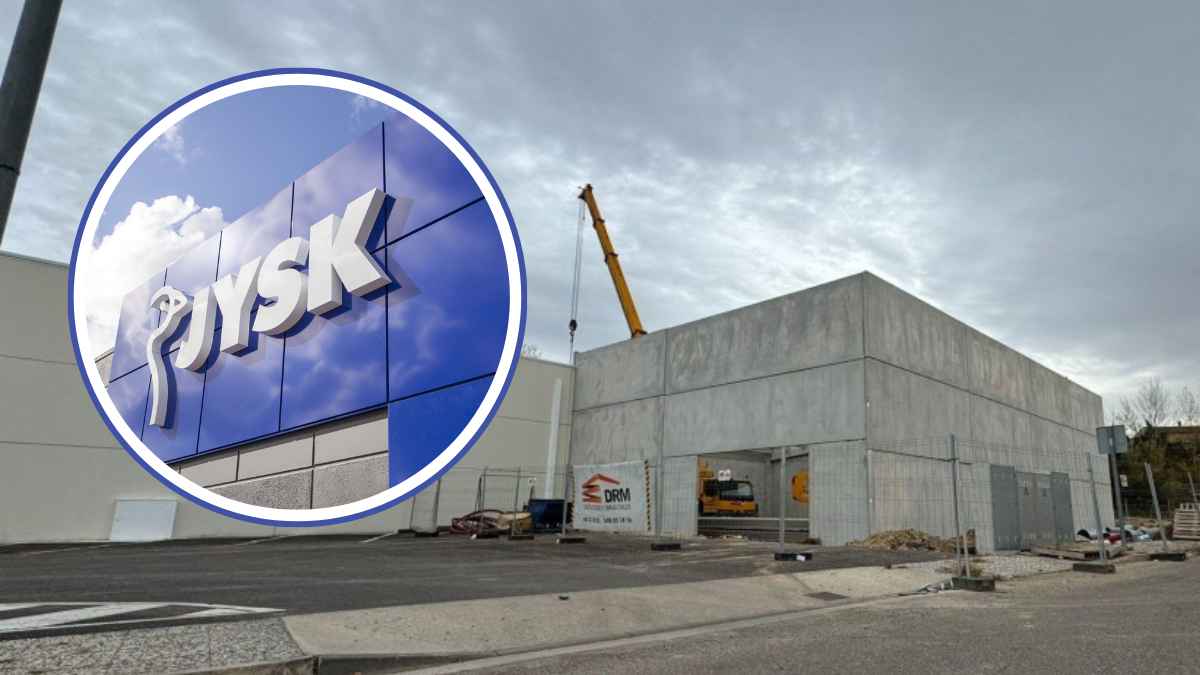 Tienda de Jysk en construcción en Calatayud donde la cadena abrirá y contratará a 10 trabajadores
