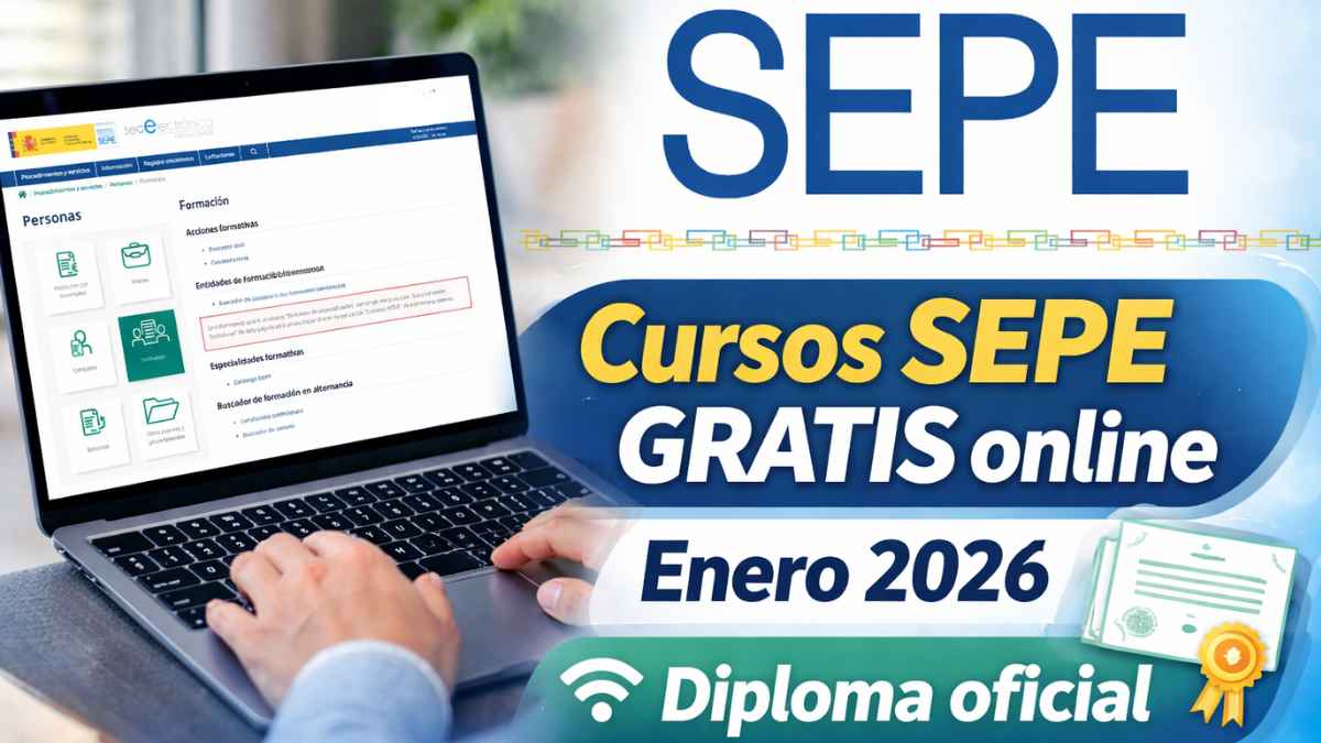 Cursos SEPE gratis online con diploma oficial disponibles en enero de 2026