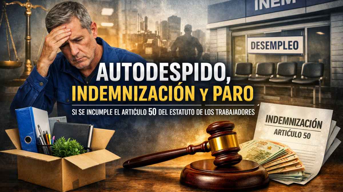 Autodespido con indemnización y paro según el artículo 50 del Estatuto de los Trabajadores