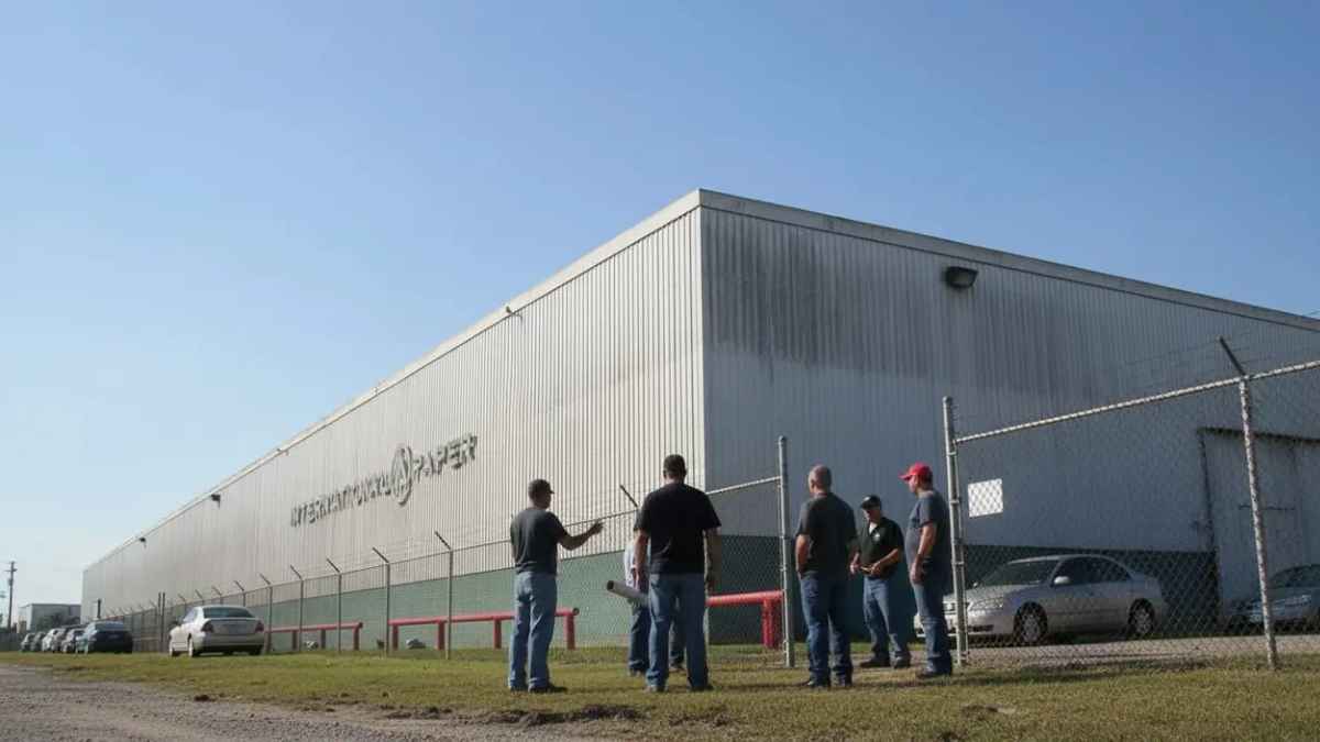 Trabajadores de International Paper concentrados frente a una planta ante el ERE y el posible cierre en Tarragona