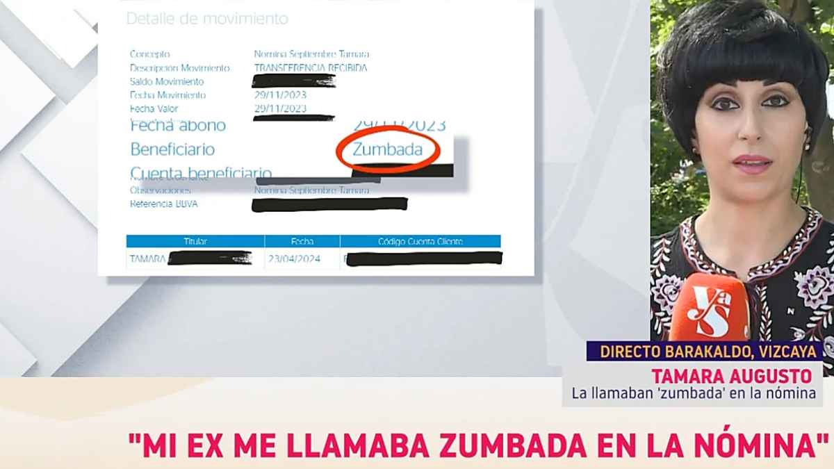 Transferencia bancaria con el término zumbada en el concepto de una nómina laboral