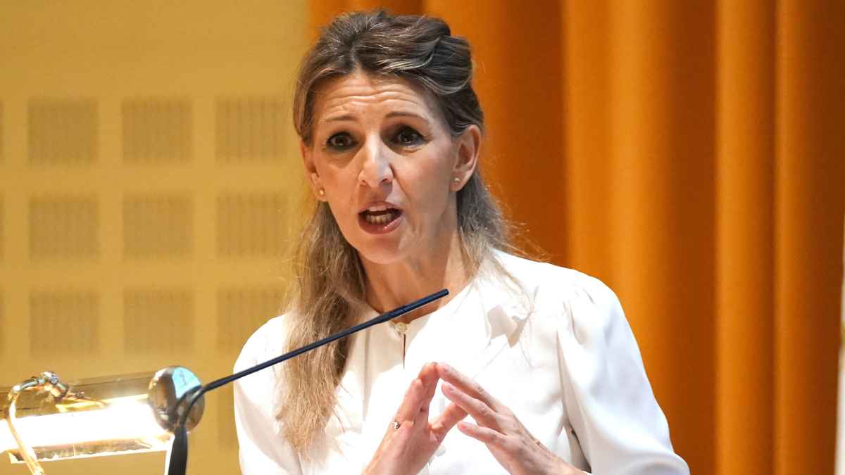 La ministra de Trabajo durante un acto institucional sobre la participación de los trabajadores en las empresas