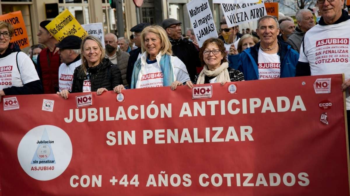 Manifestación por la jubilación anticipada sin penalización con más de 44 años cotizados